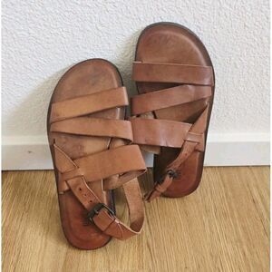 RIVE GAUCHE FIRENZE Brown All Leather Open Toe Fisherman Sandals Size 40 US 9
